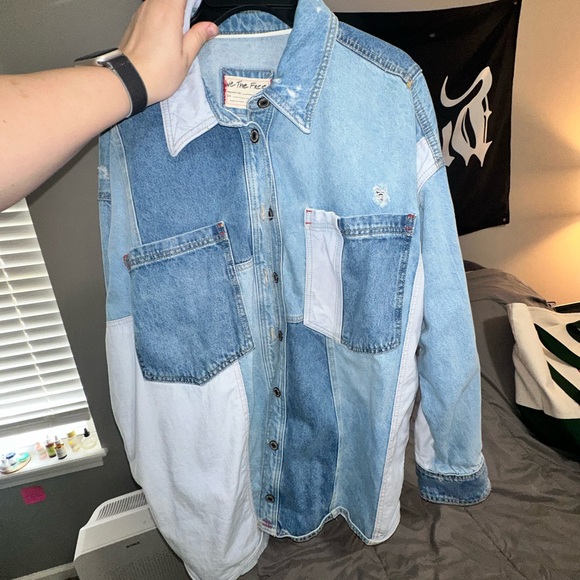 Free People patchwork denim jacket - Picture 2 of 4